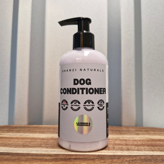 Shanzi Naturals natural dog conditioner bottle