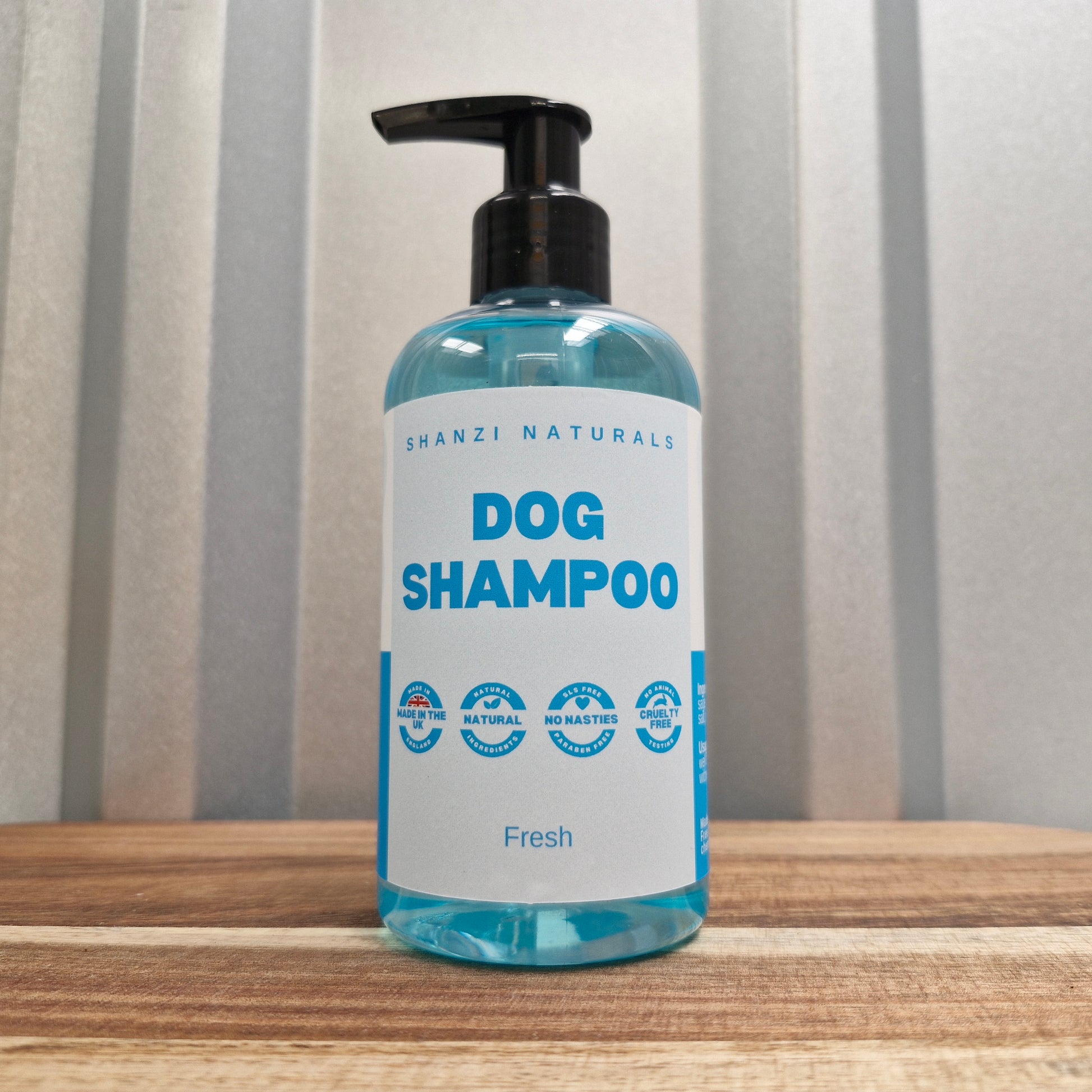 Shanzi Naturals gentle pH balanced dog shampoo bottle